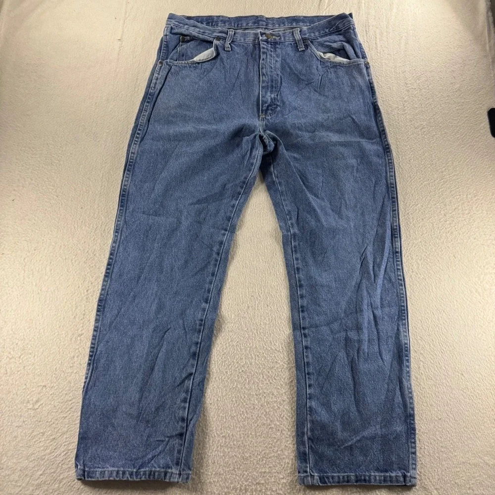 Wrangler Authentic Jeans Mens 36x29 Blue Good Relaxed Fit 96501DS Denim Pants